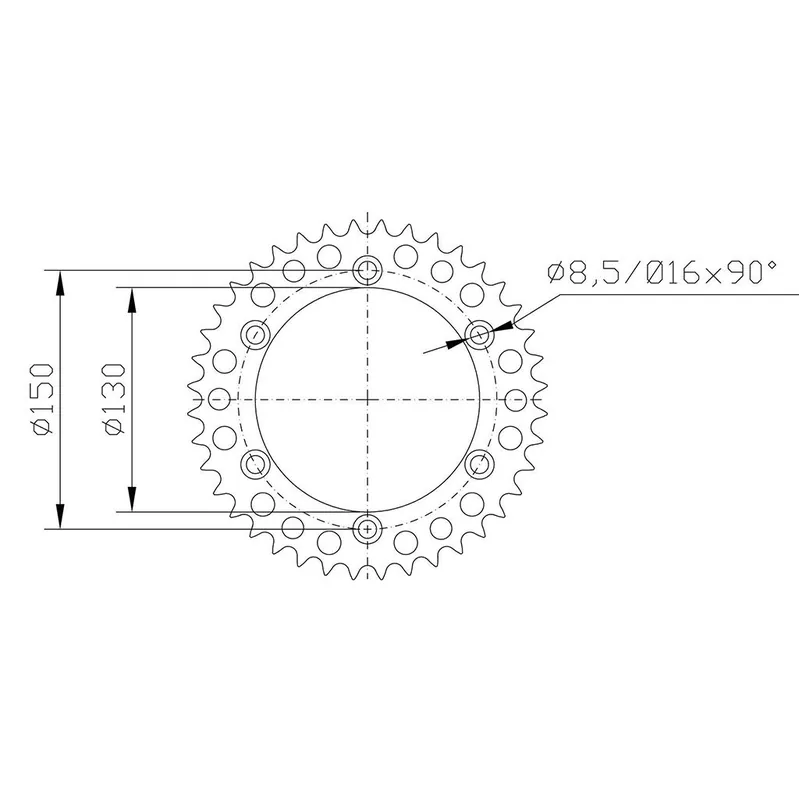 Esjot Kettenrad 13332N-45 ALU #520 45 Zähne 51-32001-45 Preis Gesenkt