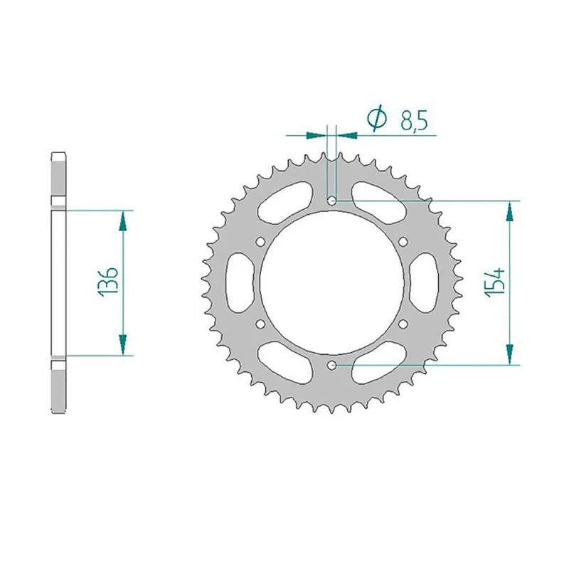 Esjot Kettenrad 92503-47 ALU #520 47 Zähne 51-32227-47 Jetzt Bestellen