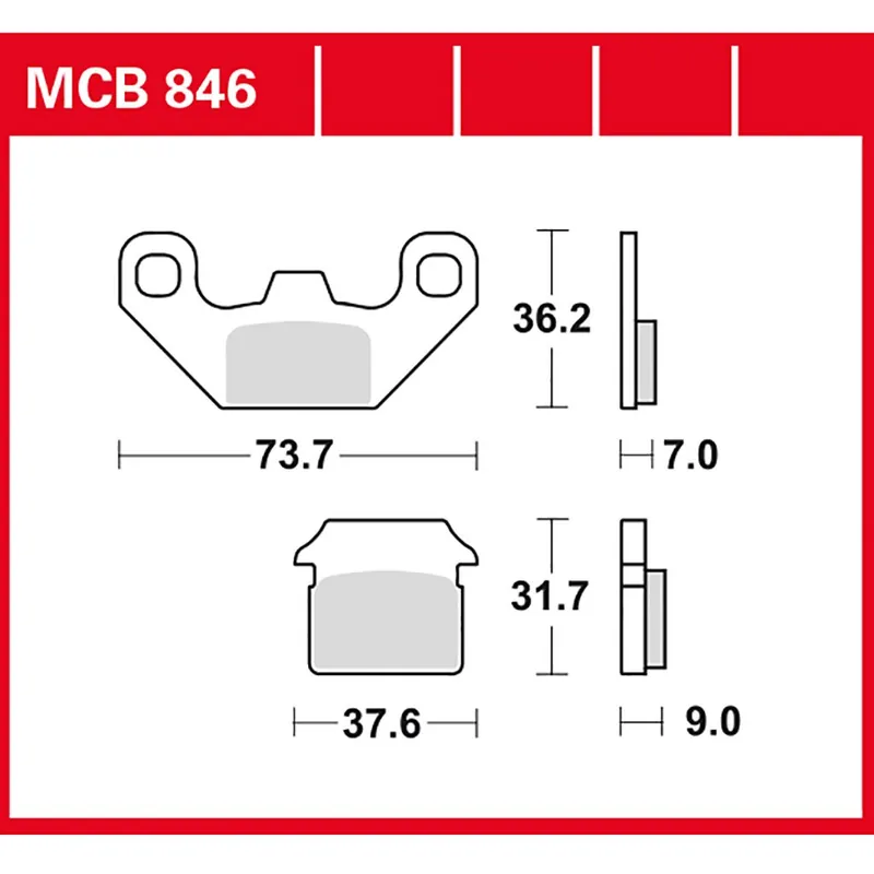TRW Bremsbelag organisch MCB846 Expressversand