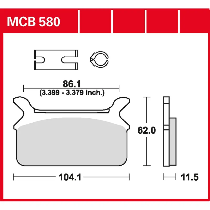 Zertifiziert TRW Bremsbelag organisch MCB580