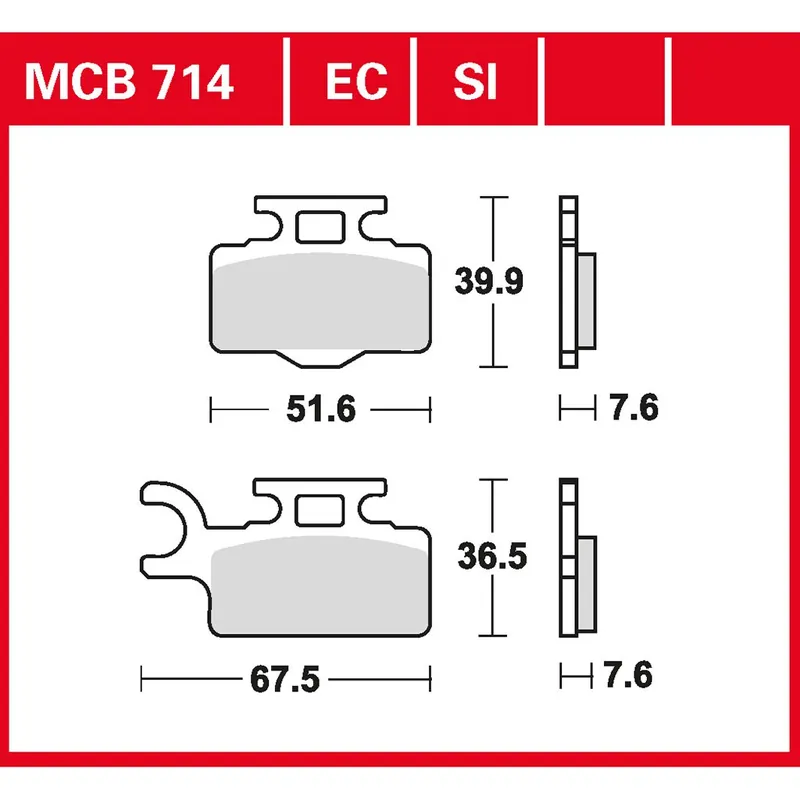 Gratis Versand TRW Bremsbelag organisch MCB714EC