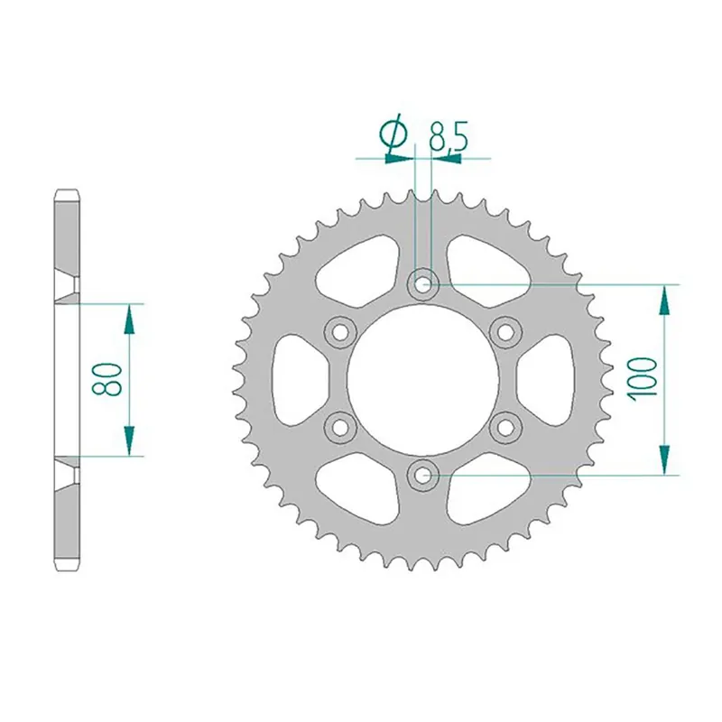 Esjot Kettenrad 80103-54 STAHL #420 54 Zähne 50-13022-54 Schnäppchen