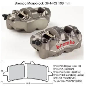 Brembo High Performance - Radial GP4-RS Monoblock Bremszangen | 108 mm - Kit Wochenendangebot