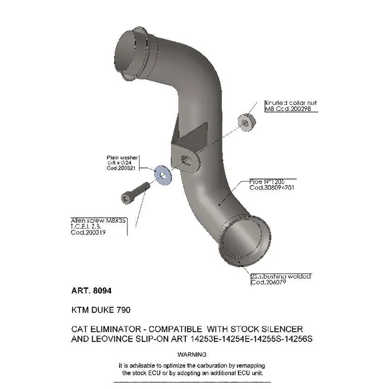 LeoVince Kat-Ersatzrohr Edelstahl ohne Kat 8094 Rabatt