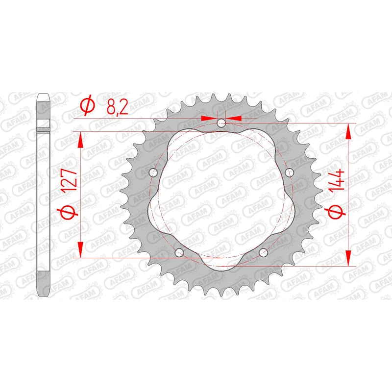 AFAM Kettenrad STAHL #520 PCD 41 Zähne 50607-41 Neu