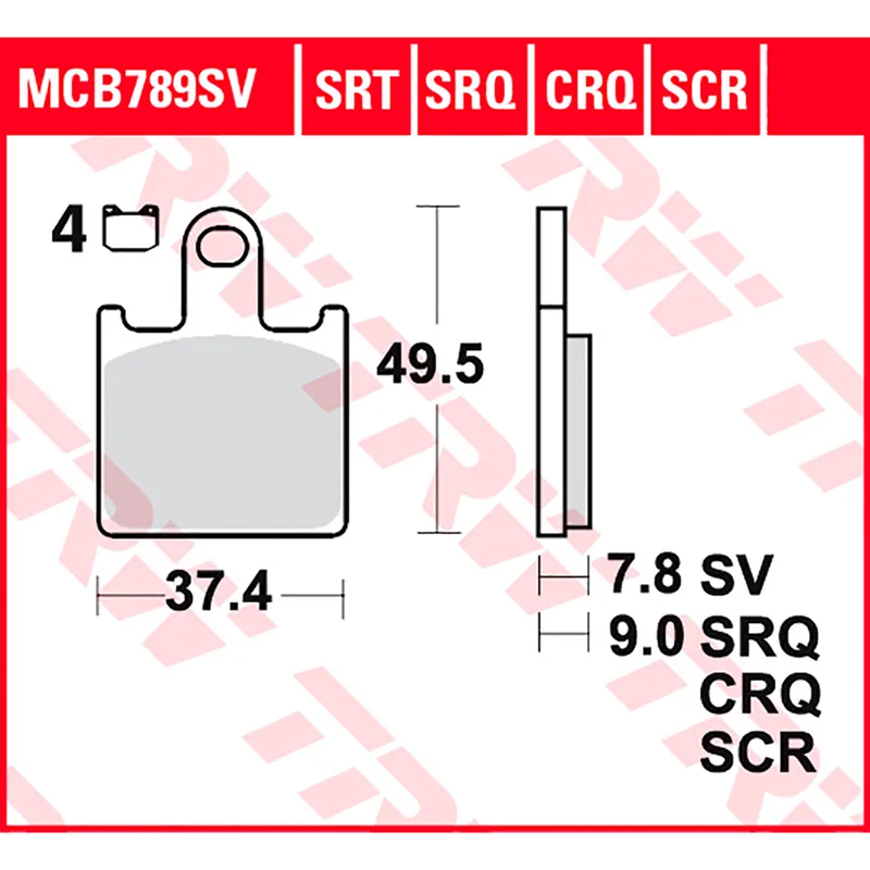 TRW Bremsbelag Sinter Road MCB789SRT Highlight
