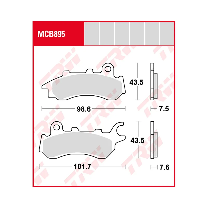 TRW Bremsbelag organisch MCB895 Kostenloser Rückversand