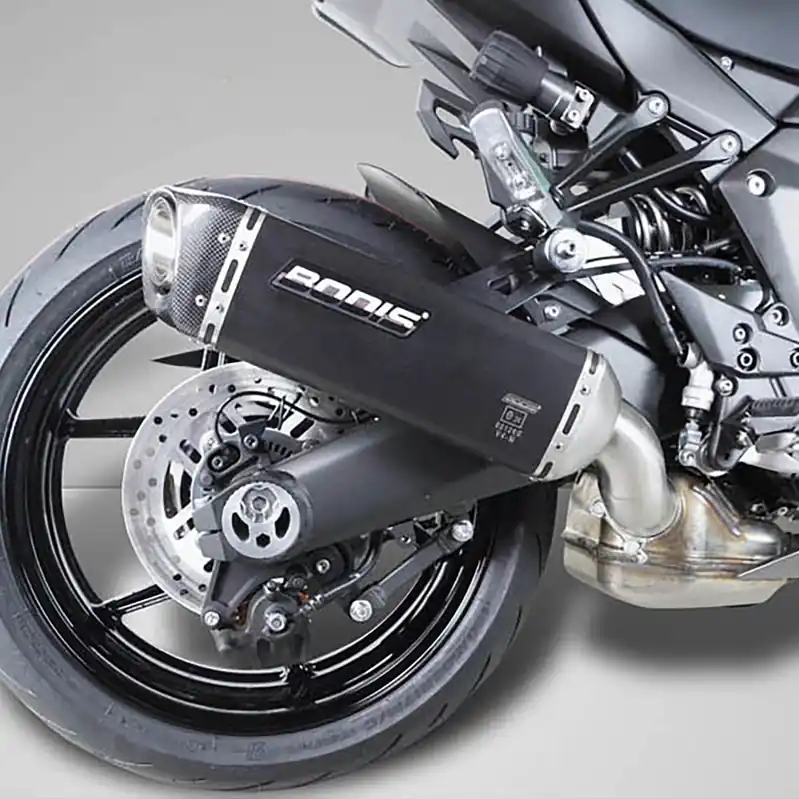 Solange Der Vorrat Reicht Bodis Auspuff V4-M-CA Slip-On Edelstahl schwarz KN1000SX-001