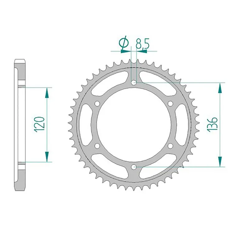AFAM Kettenrad STAHL #428 55 Zähne 12313-55 Online Kaufen