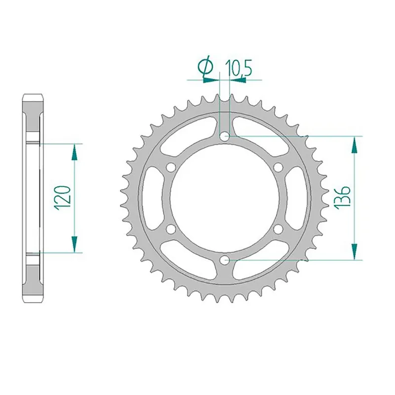 Top-Seller AFAM Kettenrad STAHL #530 44 Zähne 12507-44