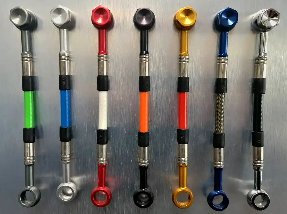 ABM KIT Stahlflex-Leitung 3-teilig Vorderrad / original, mit Verteiler verpresst - BIMOTA DB 2 XXXX Markenprodukt